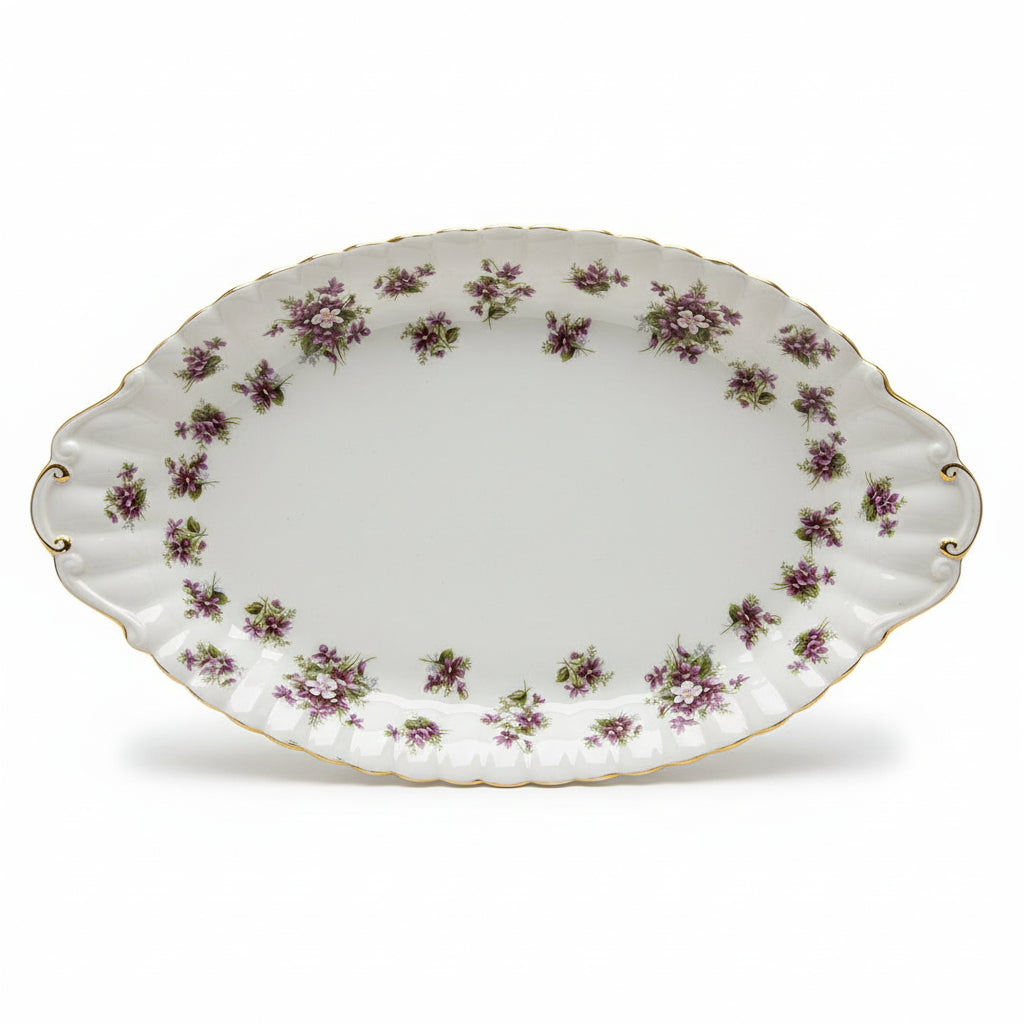 Royal Albert Sweet Violets China 9-7/8th-inch Oval Shallow Dish