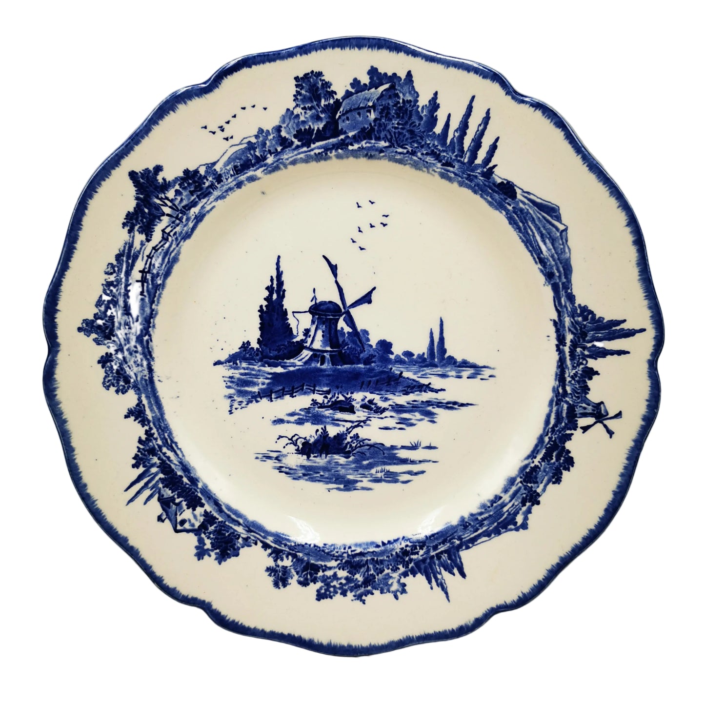 Royal Doulton Blue and White China Norfolk D6294 Round 10-3/8th-inch Dinner Plate