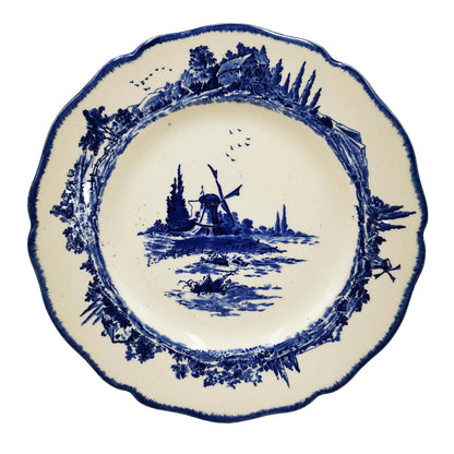 Royal Doulton Blue and White China Norfolk D6294 Round 10-3/8th-inch Dinner Plate