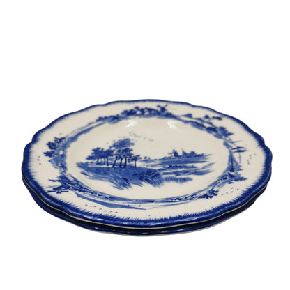 Royal-Doulton-Blue-and-White-China-Norfolk-D6294-Round-6.5-inch-Side-Plate