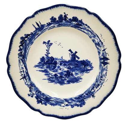 Royal Doulton Blue and White China Norfolk D6294 Round 8.5-inch Dessert Plate