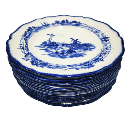 Royal-Doulton-Blue-and-White-China-Norfolk-D6294-Round-8.5-inch-Dessert-Plate