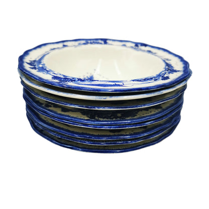 Royal-Doulton-Blue-and-White-China-Norfolk-D6294-Round-Dessert-Bowl