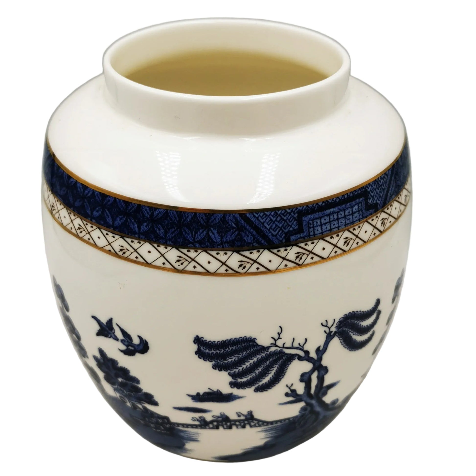 Royal-Doulton-Booths-Real-Old-Willow-Blue-and-White-China-Ginger-Jar-Base