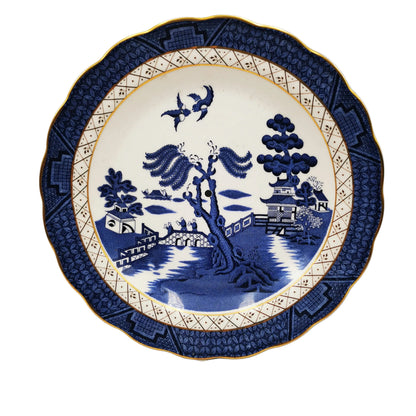 Royal Doulton Booths Real Old Willow Blue and White China Drilled Cake Stand Base Plate