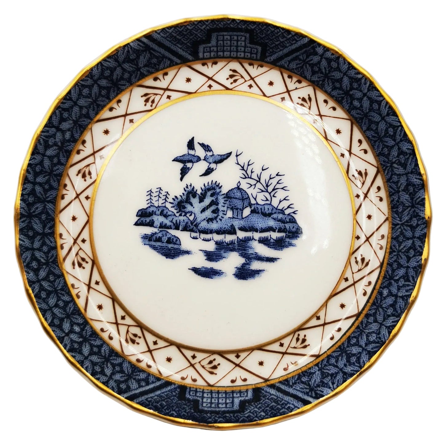 Royal-Doulton-Booths-Real-Old-Willow-Blue-and-White-China-Pin-Butter-Dsih