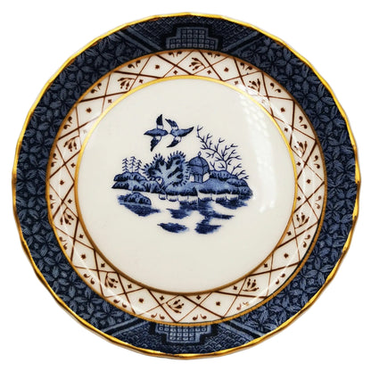Royal-Doulton-Booths-Real-Old-Willow-Blue-and-White-China-Pin-Butter-Dsih