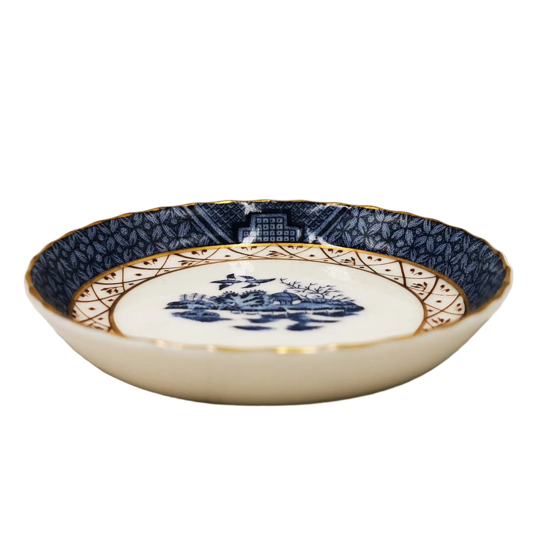 Royal-Doulton-Booths-Real-Old-Willow-Blue-and-White-China-Pin-Butter-Dsih