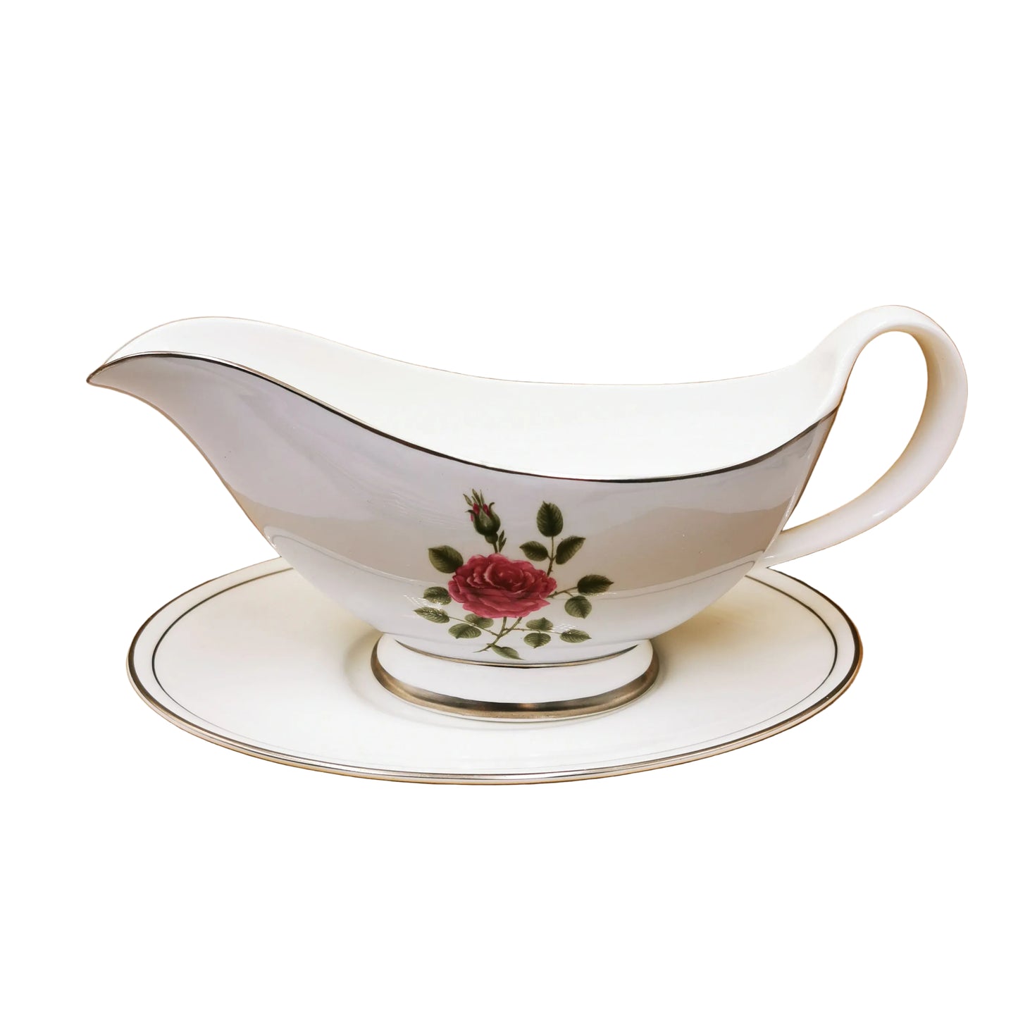 Royal Doulton Chateau Rose (H4940) Rare Gravy Boat and Saucer