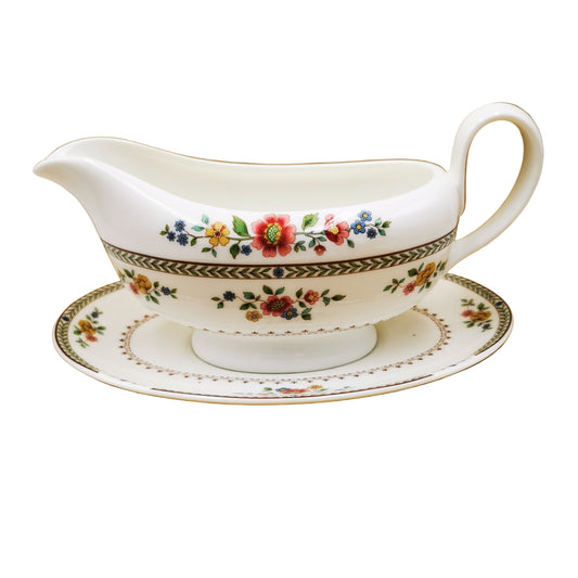 Royal Doulton China Kingswood TC1115 Sterling Shape Gravy Boat Set