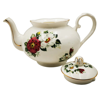 Royal-Grafton-China-Floral-Red-and-White-Rose-Teapot