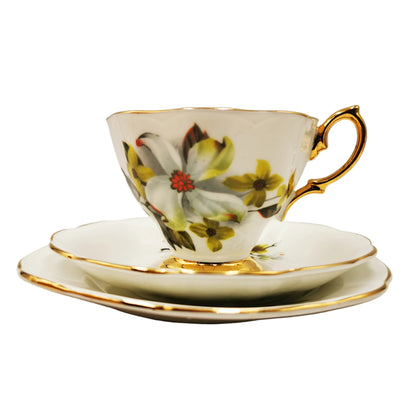 Royal-Imperial-China-Atlantic-Dogwood-Teacup-Saucer-and-Side-Plate