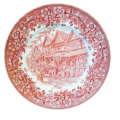 Royal Tudor Ware 17th Century England Red and White China 9-7/8th-inch Dinner Plate