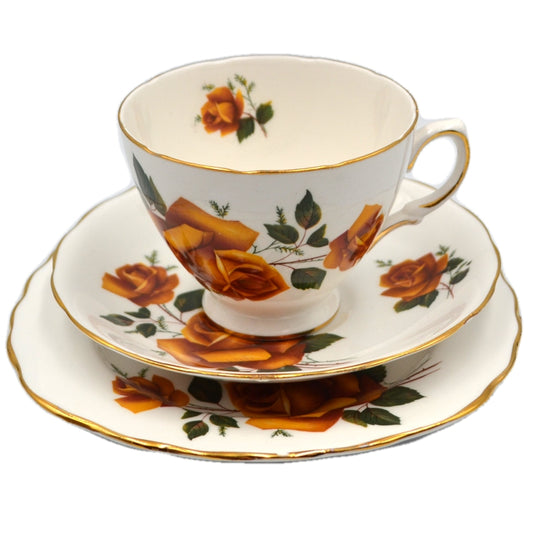 Royal Vale Ridgway Floral China 8276 Teacup Saucer and Side Plate