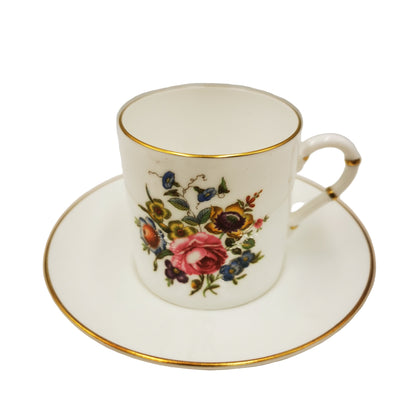 Royal Worcester China Bournemouth Demitasse Coffee Cup and Saucer
