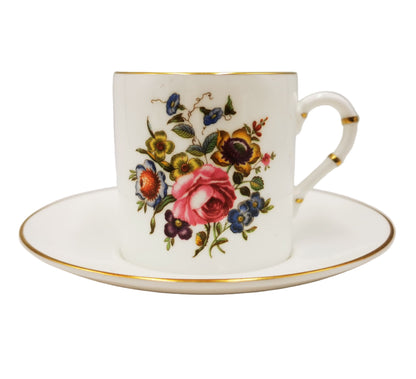 Royal Worcester China Bournemouth Demitasse Coffee Cup and Saucer