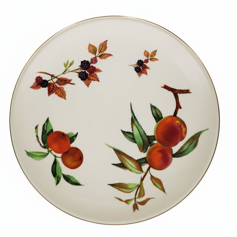 Royal Worcester China Evesham Arden 11-inch Cake Plate Gold Edge