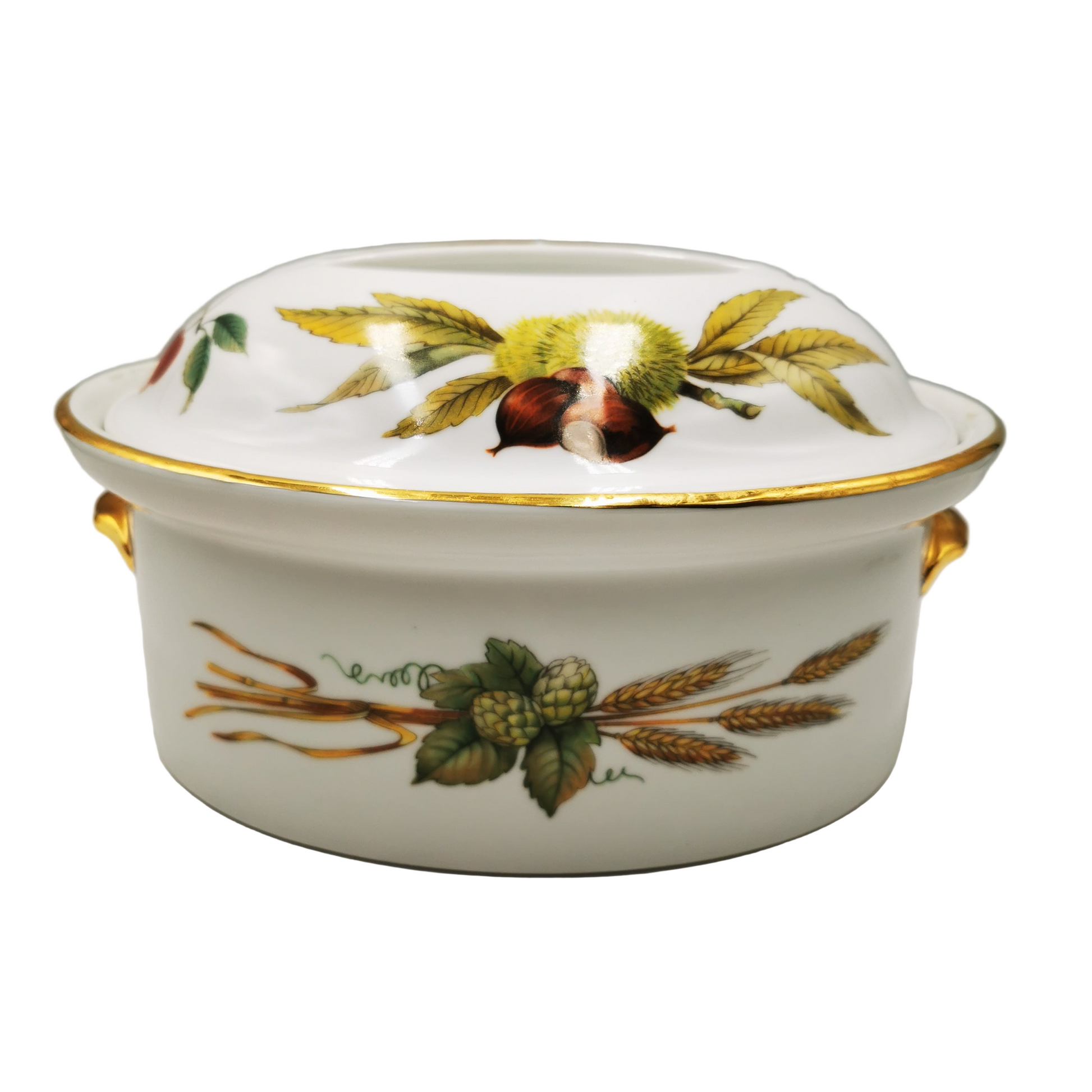 Royal Worcester China Evesham Gold Oval Game Casserole with Lid