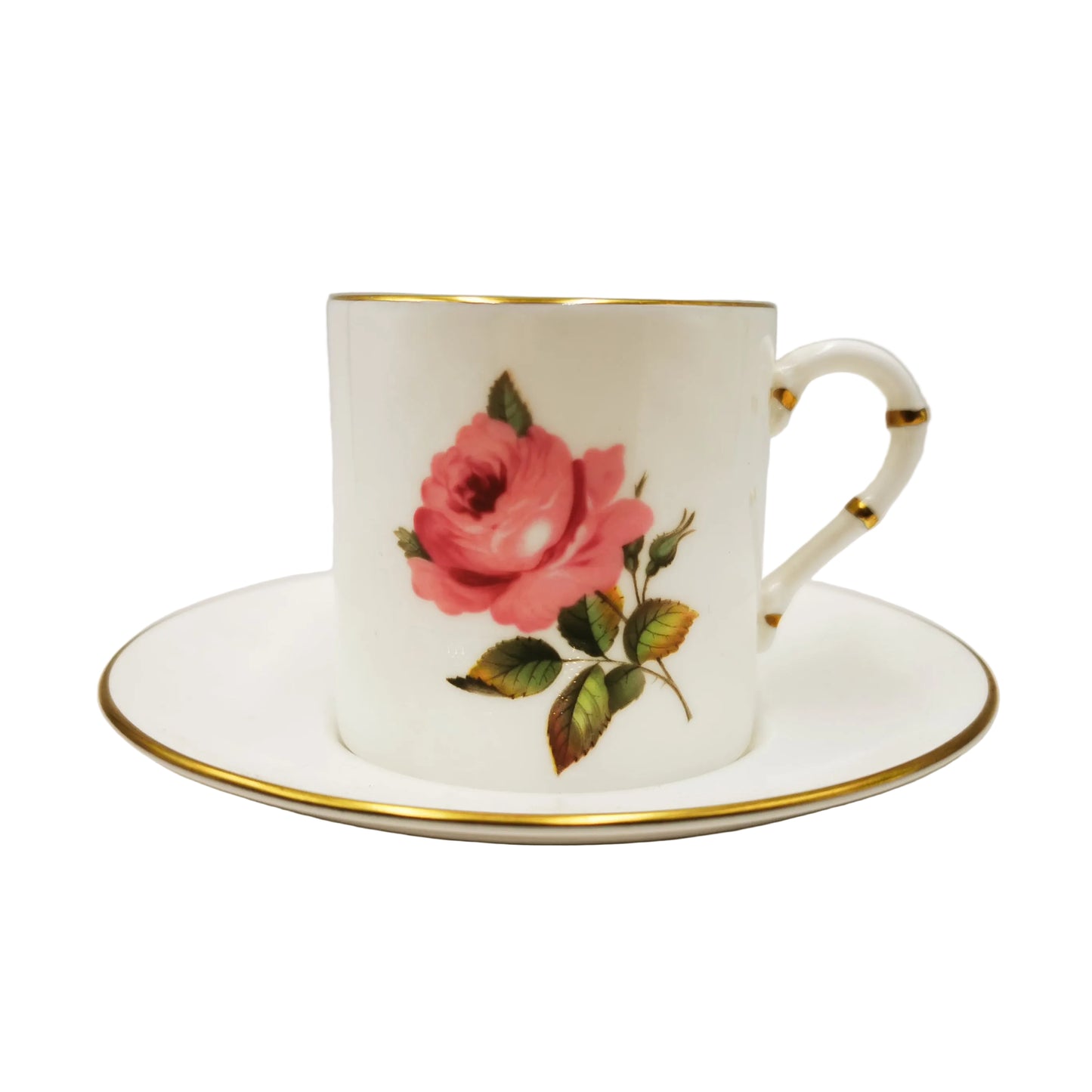 Royal-Worcester-China-Pink-Rose-Demitasse-Coffee-Cup-and-Saucer