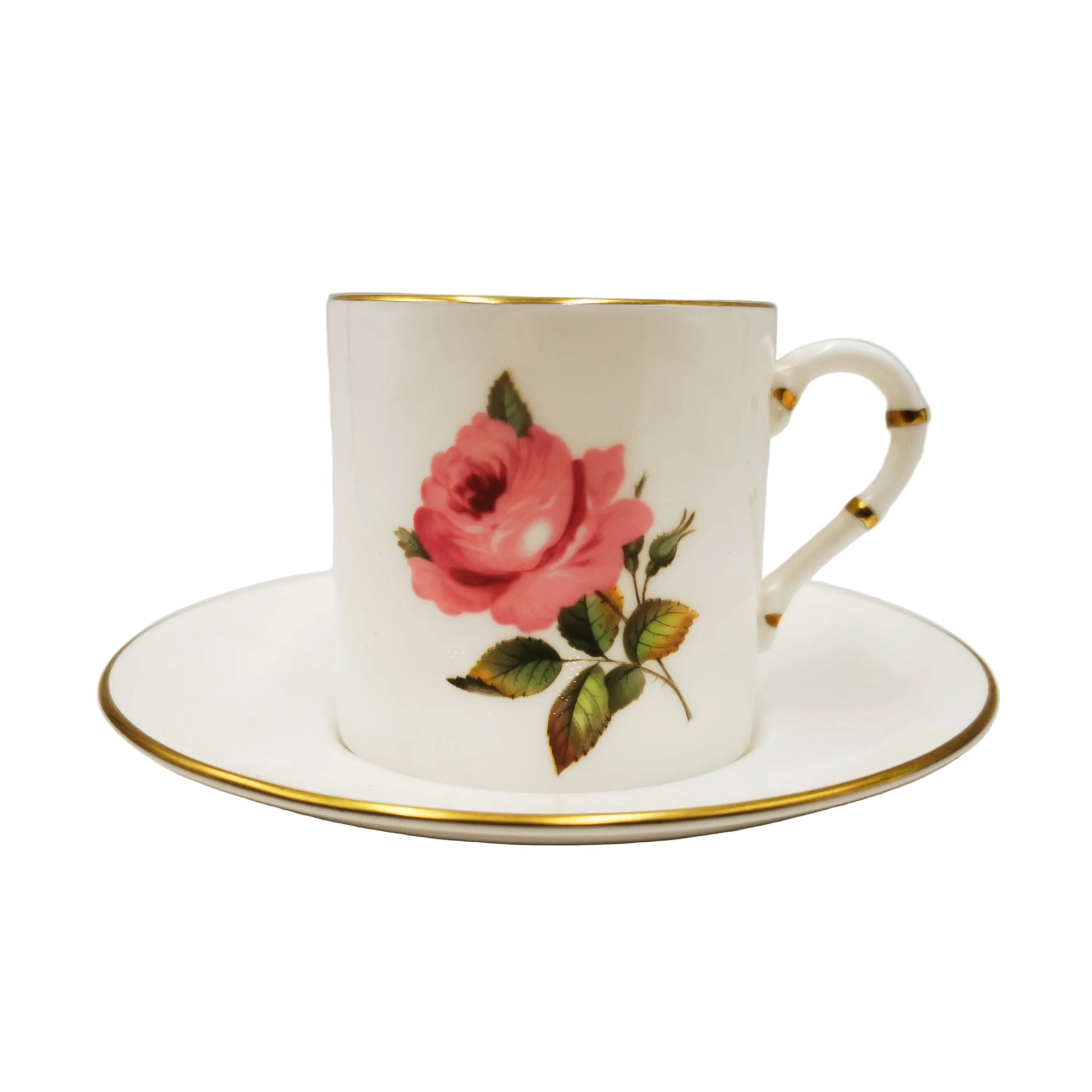 Royal-Worcester-China-Pink-Rose-Demitasse-Coffee-Cup-and-Saucer