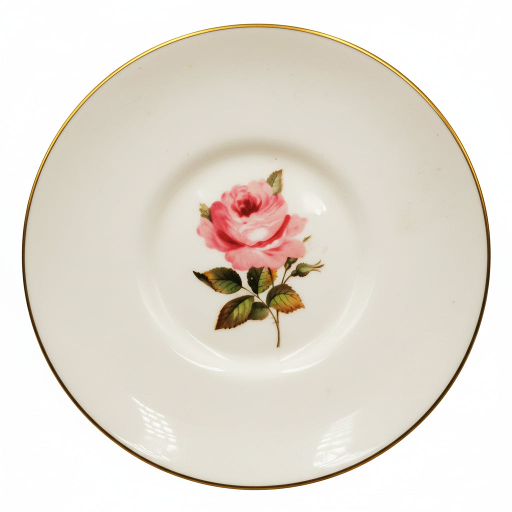 Royal Worcester China Pink Rose Demitasse Coffee Cup and Saucer
