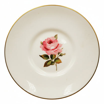 Royal Worcester China Pink Rose Demitasse Coffee Cup and Saucer