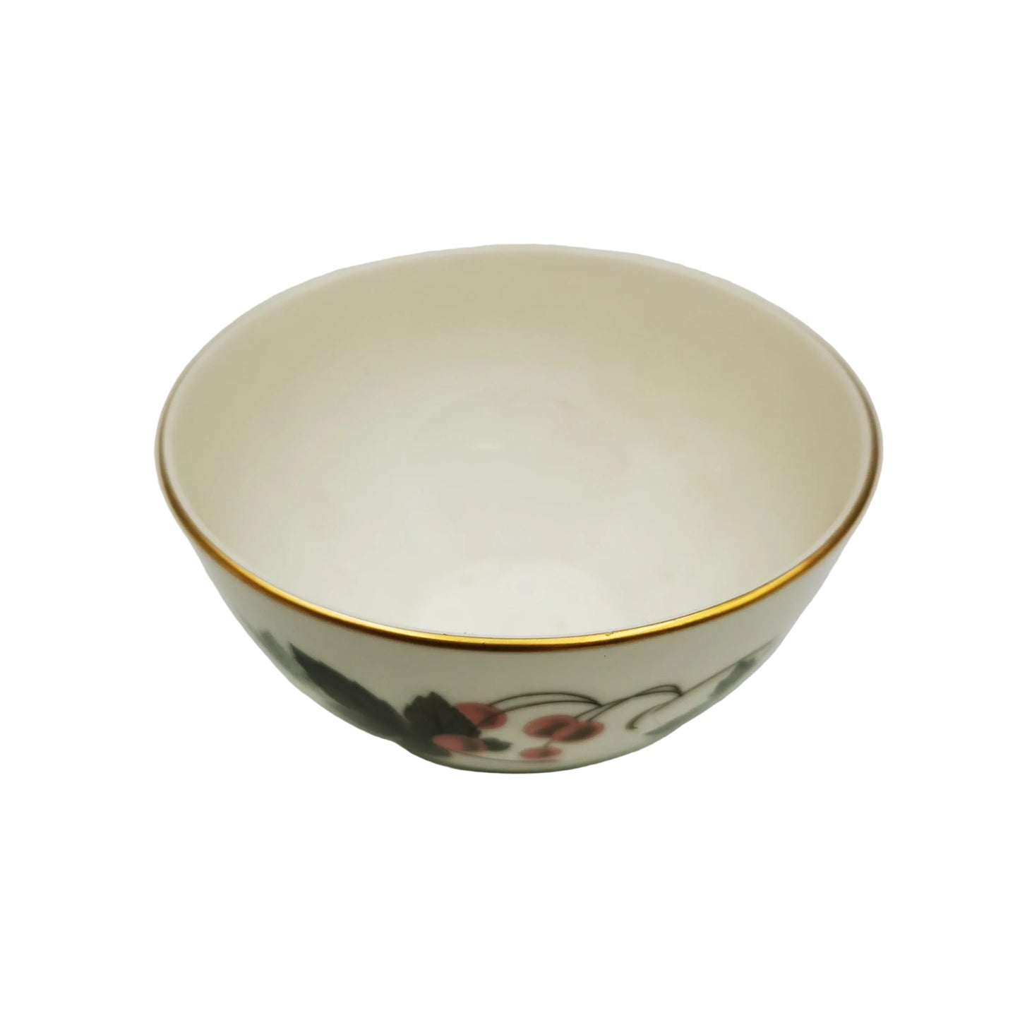 Ceramic bowl with floral design on a white background