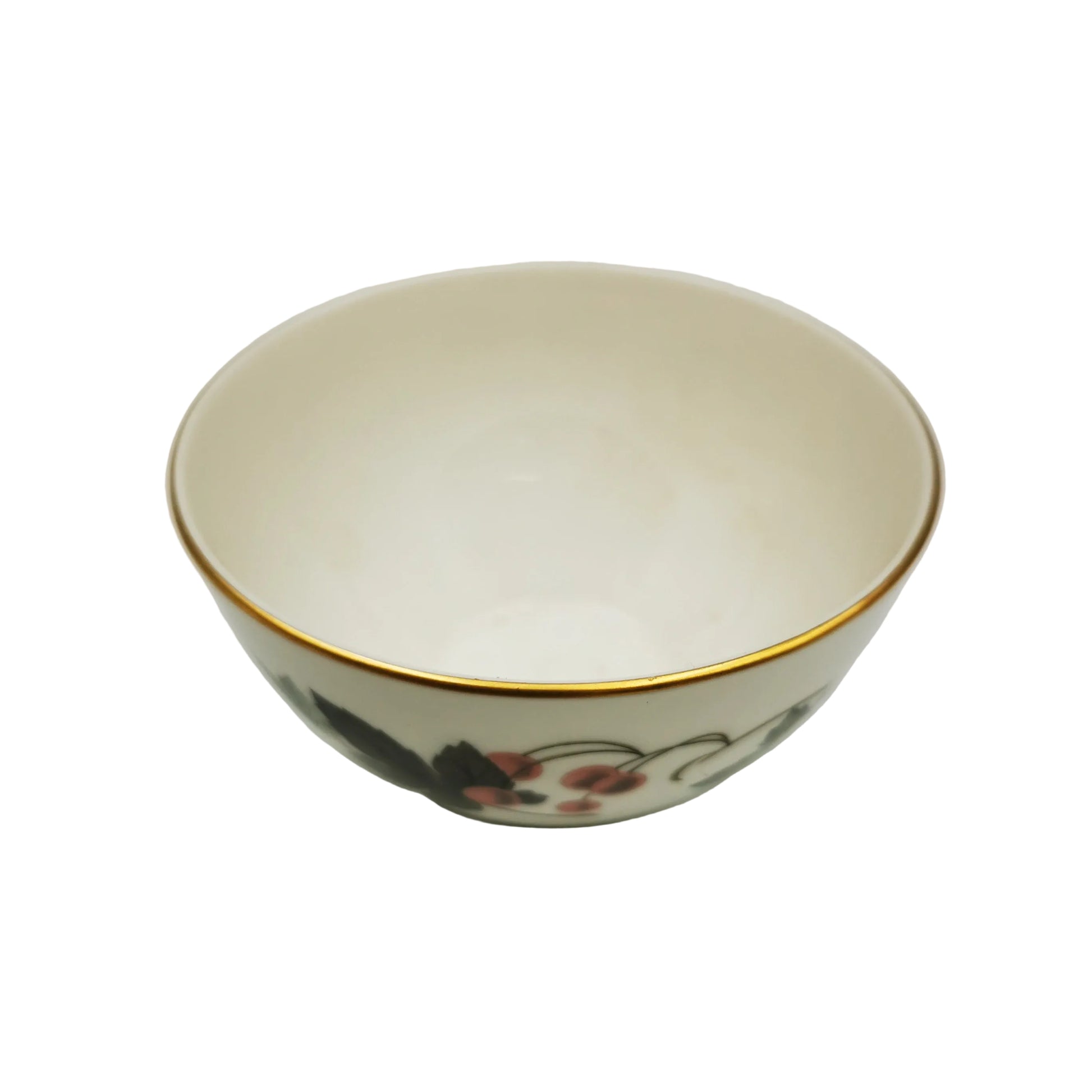 Ceramic bowl with floral design on a white background
