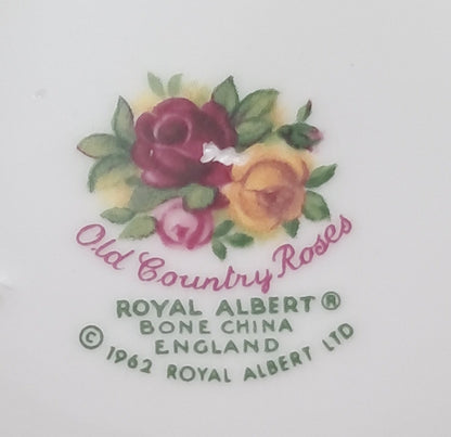 RA Old Country Roses Saucer Seconds Post 1972 back stamp