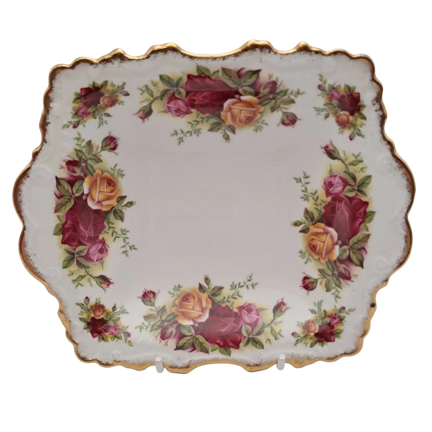 Royal Albert Old Country Roses China Square Handled Trinket or Bonbon Dish