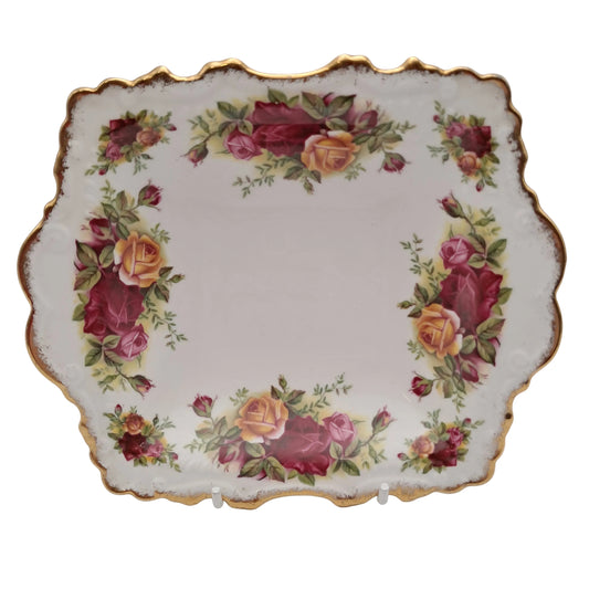 Royal Albert Old Country Roses China Square Handled Trinket or Bonbon Dish