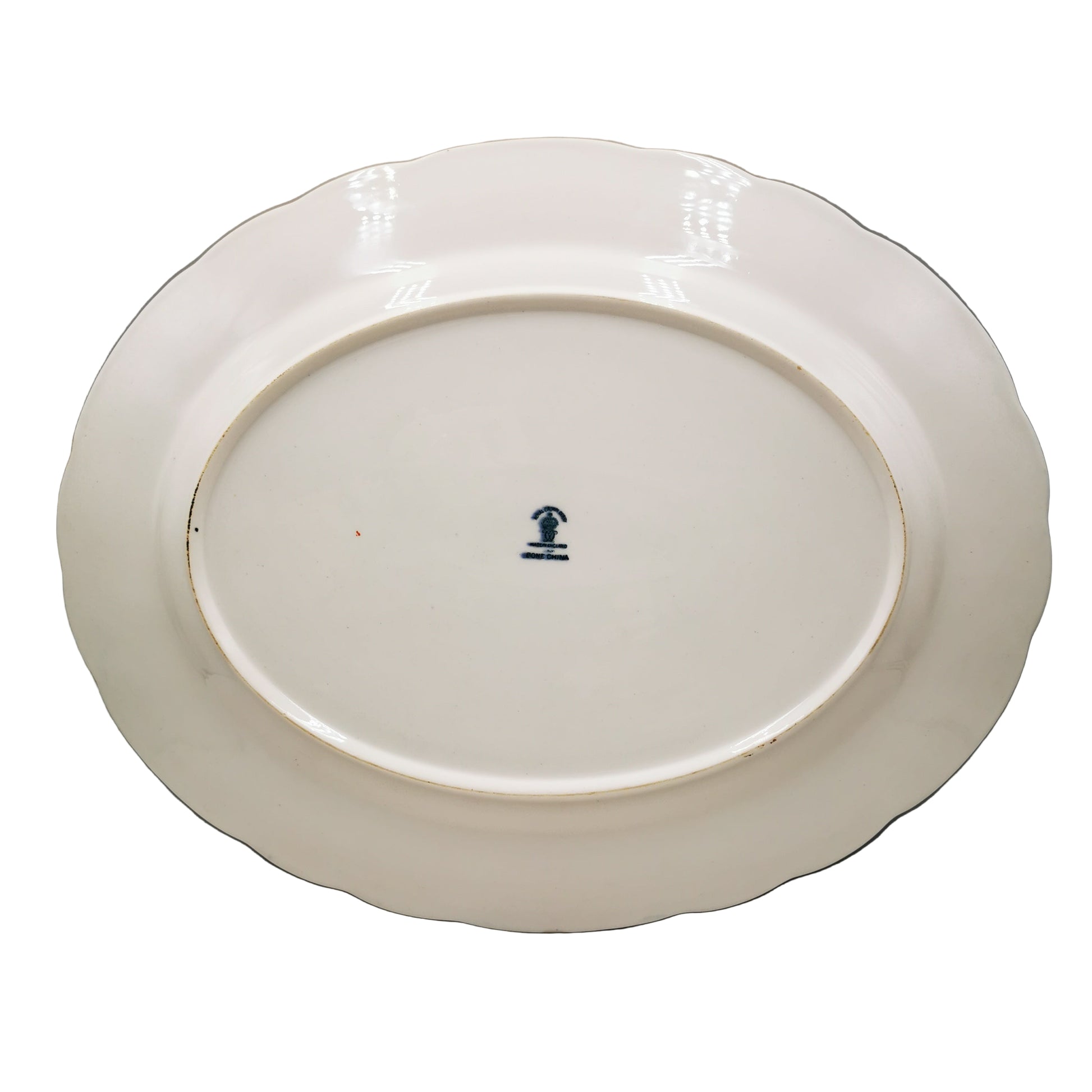 Royal Crown Derby China Blue Aves A1309 15.25-inch Serving Platter 1954