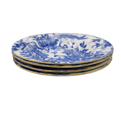 Royal Crown Derby China Blue Aves A1309 7.5-inch Soup Bowl 1954