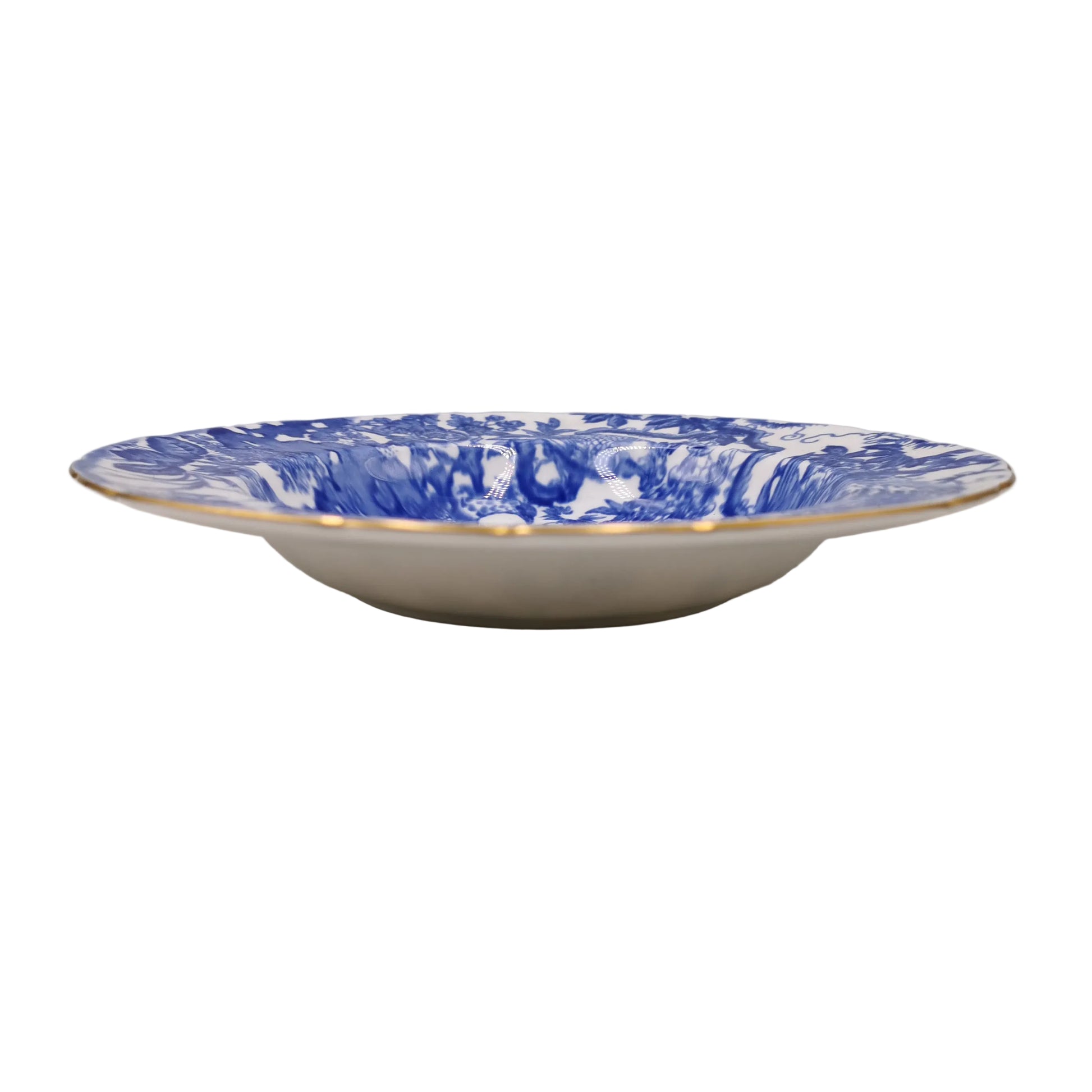 Royal Crown Derby China Blue Aves A1309 7.5-inch Soup Bowl 1954