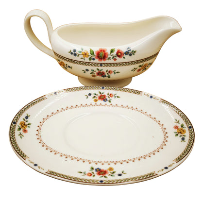 Royal Doulton China Kingswood TC1115 Sterling Shape Gravy Boat Set