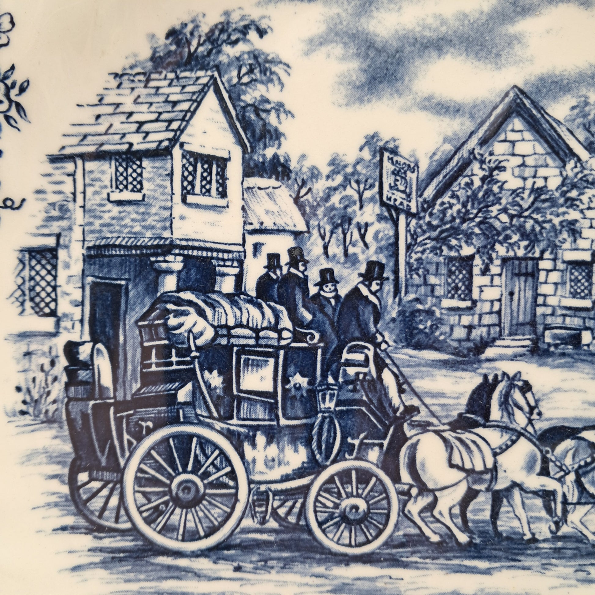 Detail of coaching scene plate