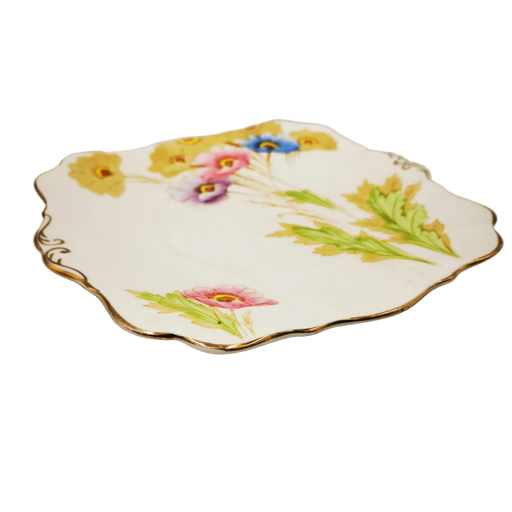 Royal Standard Bone China Poppies Hand Coloured Cake Plate