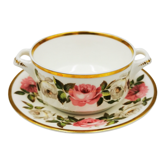 Royal Worcester Porcelain China Royal Garden Soup Cup and Saucer