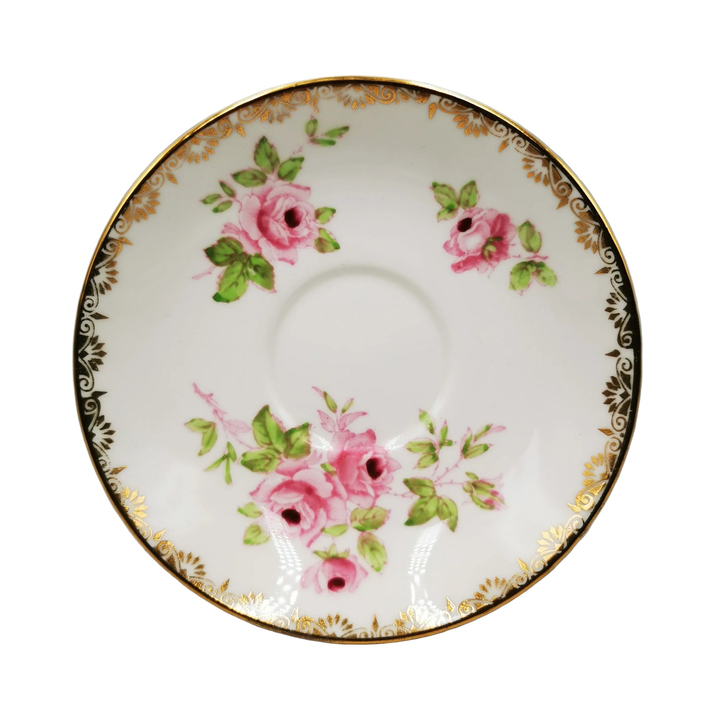 Salisbury Floral Pink Rose China Saucer 1633