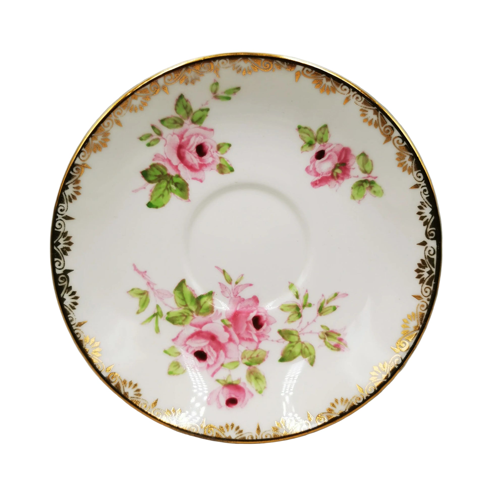 Salisbury Floral Pink Rose China Saucer 1633