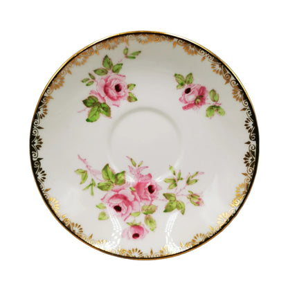 Salisbury Floral Pink Rose China Saucer 1633