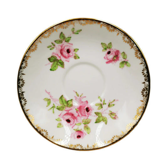 Salisbury Floral Pink Rose China Saucer 1633