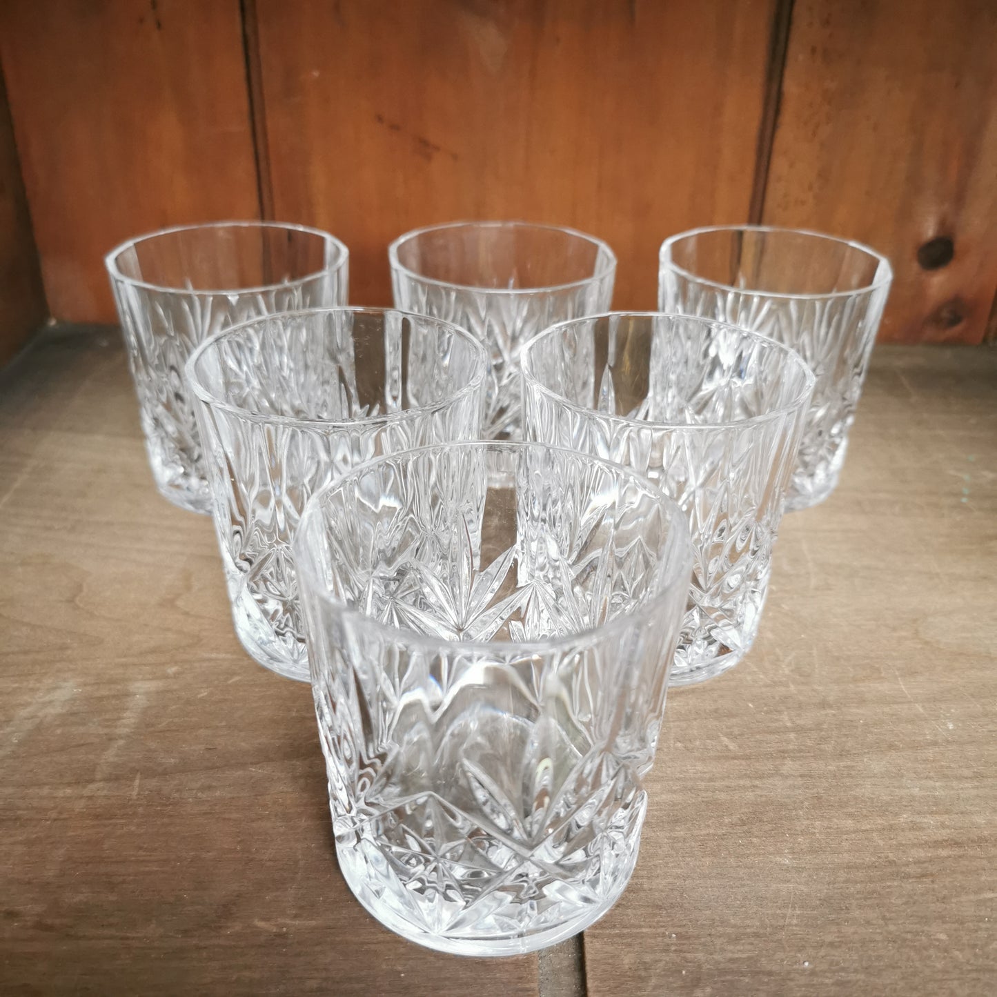 Set of 6 Highball Whiskey Lead Crystal Tumblers
