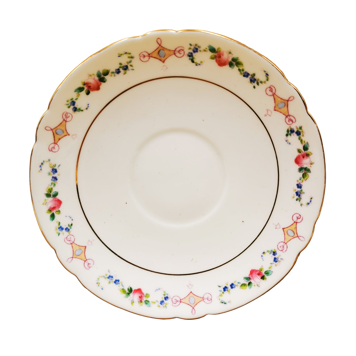 Shelley Porcelain China 8912 Rose Garland Saucer