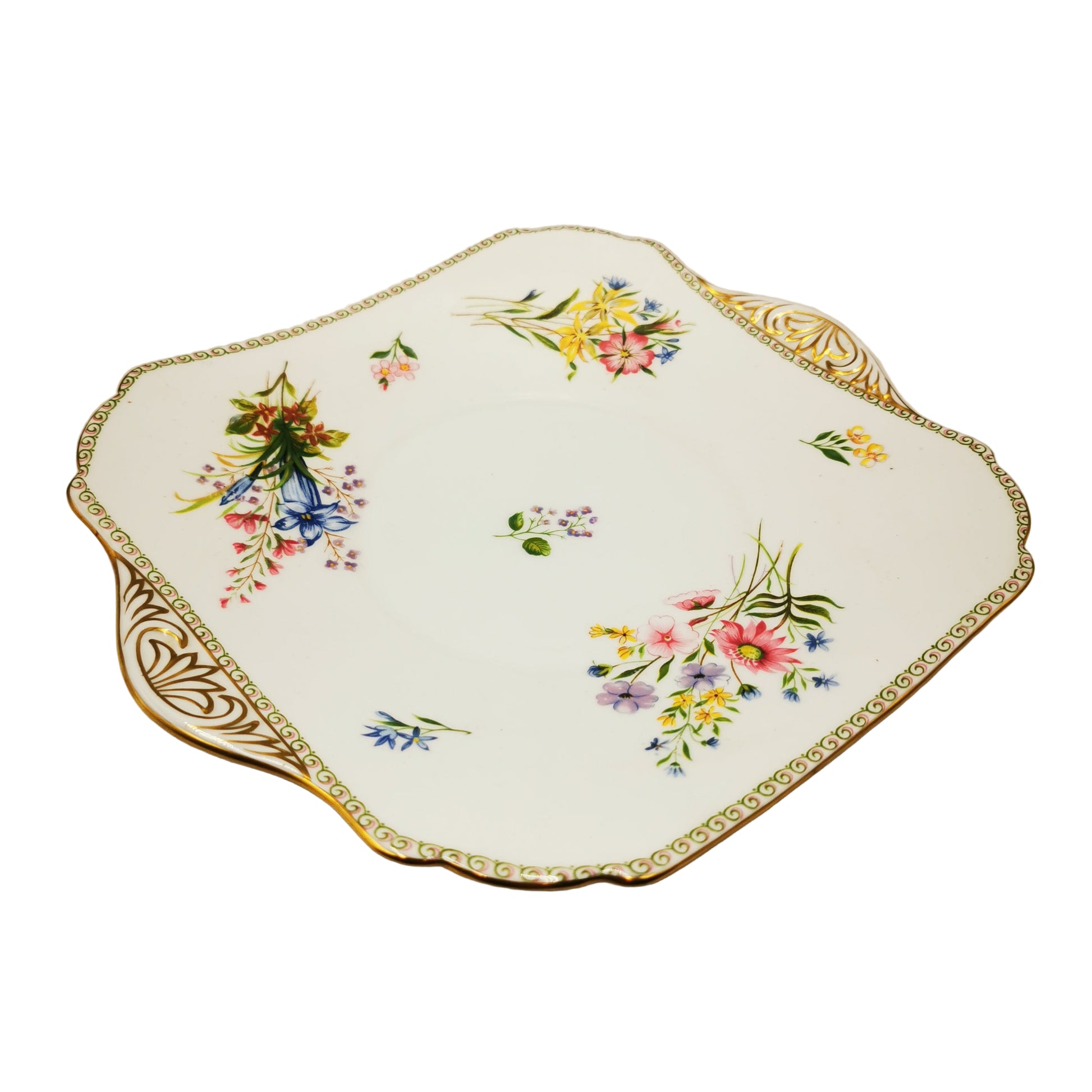 Shelley Wild Flowers 13686 Floral China Cake Plate