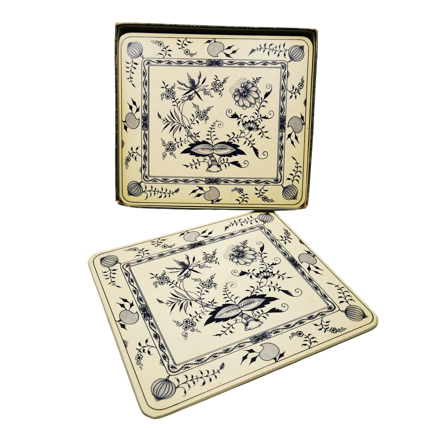 Six-Pimpernel-Blue-Nordic-(Blue-Onion)-Cork-Backed-Place-Mats