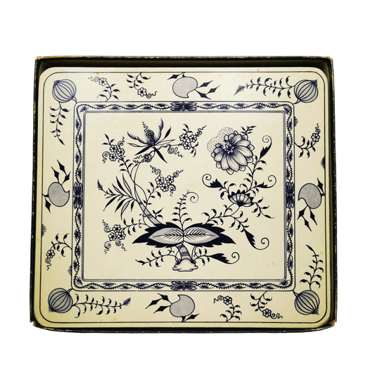 Six Pimpernel Blue Nordic (Blue Onion) Cork Backed Place Mats