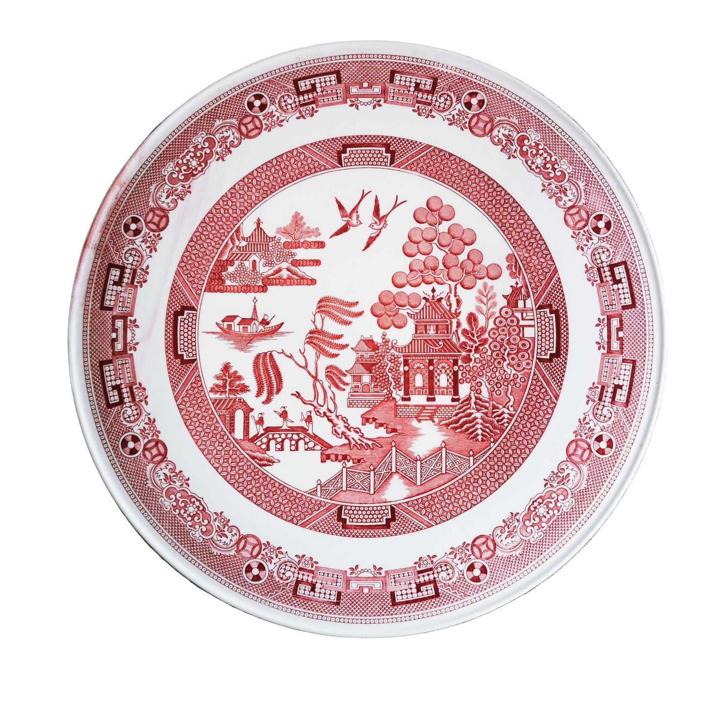 Spode Archive Collection Red and White China Willow Serving Plate
