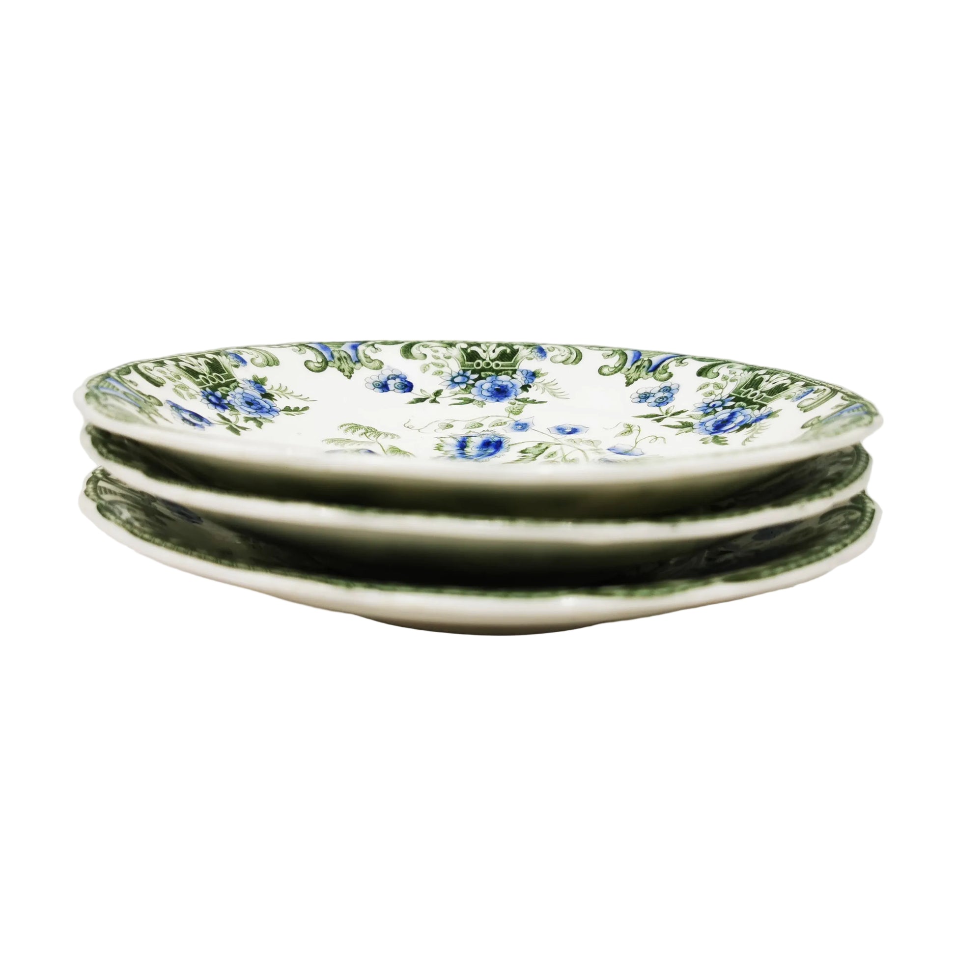 Spode-Felspar-Green-and-Blue-Regency-China-6.5-inch-Saucer