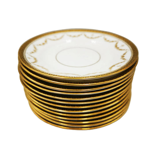 Star-China-Company-Paragon-2130-Gold-and-White-Bone-China-Biscuit-Plate